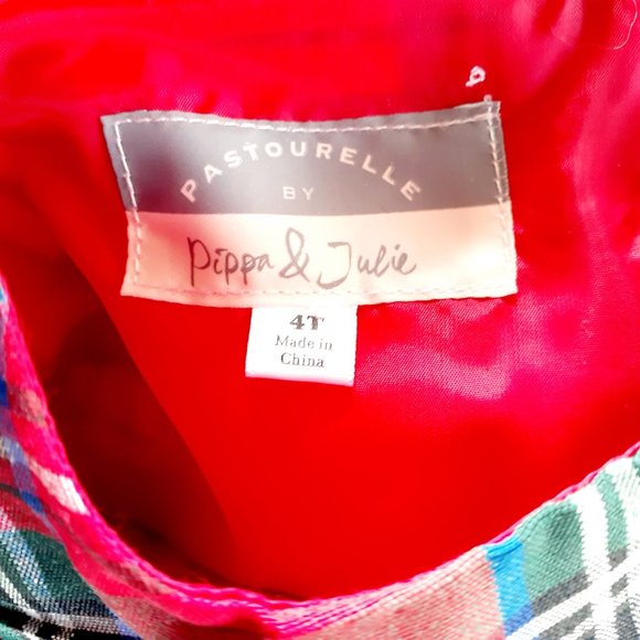 Pastourelle Pippa & Julie Girls Shirt Red Plaid Holiday Christmas 4T New - Picture 8 of 13